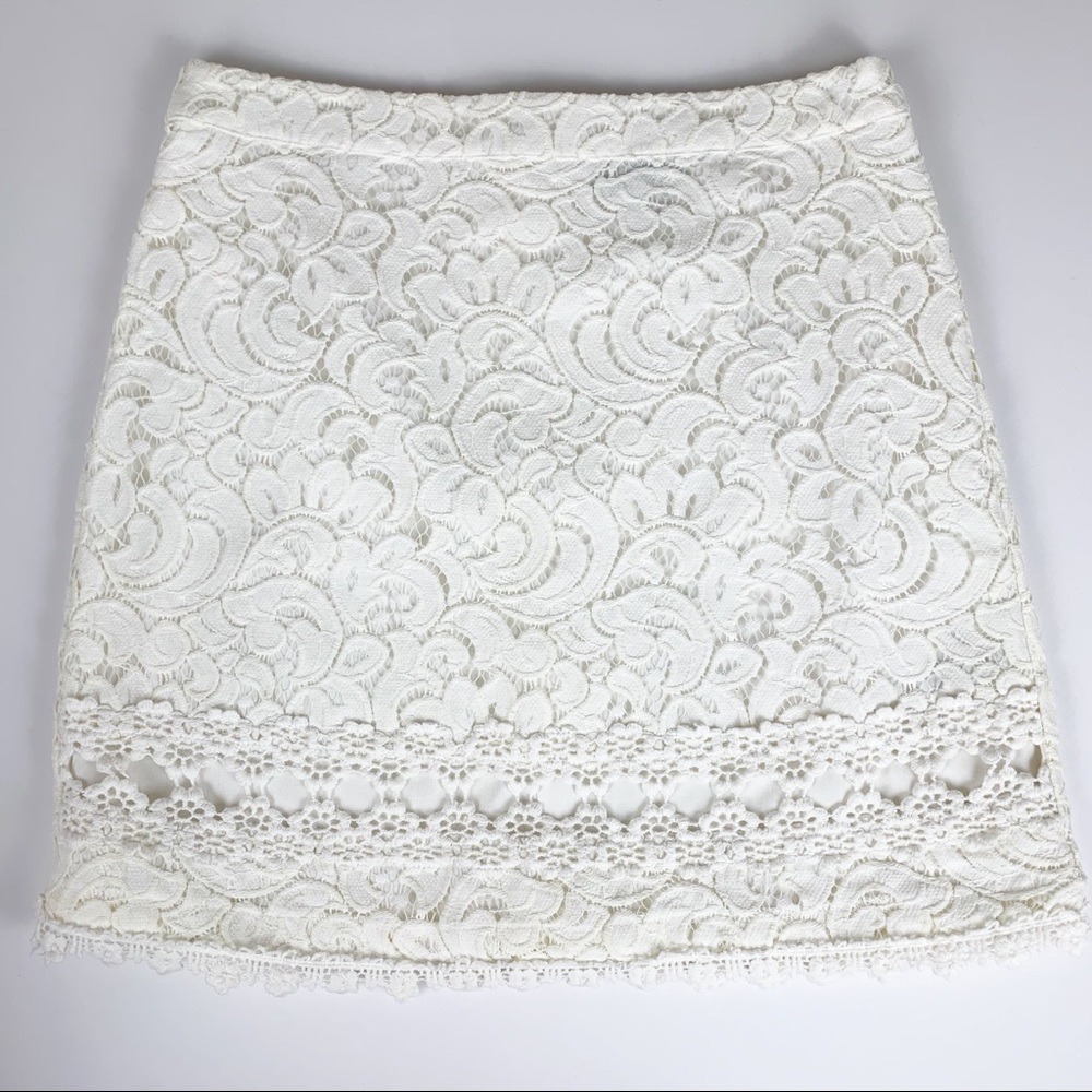 2/$15 TOPSHOP Cream Lace Mini Skirt 4